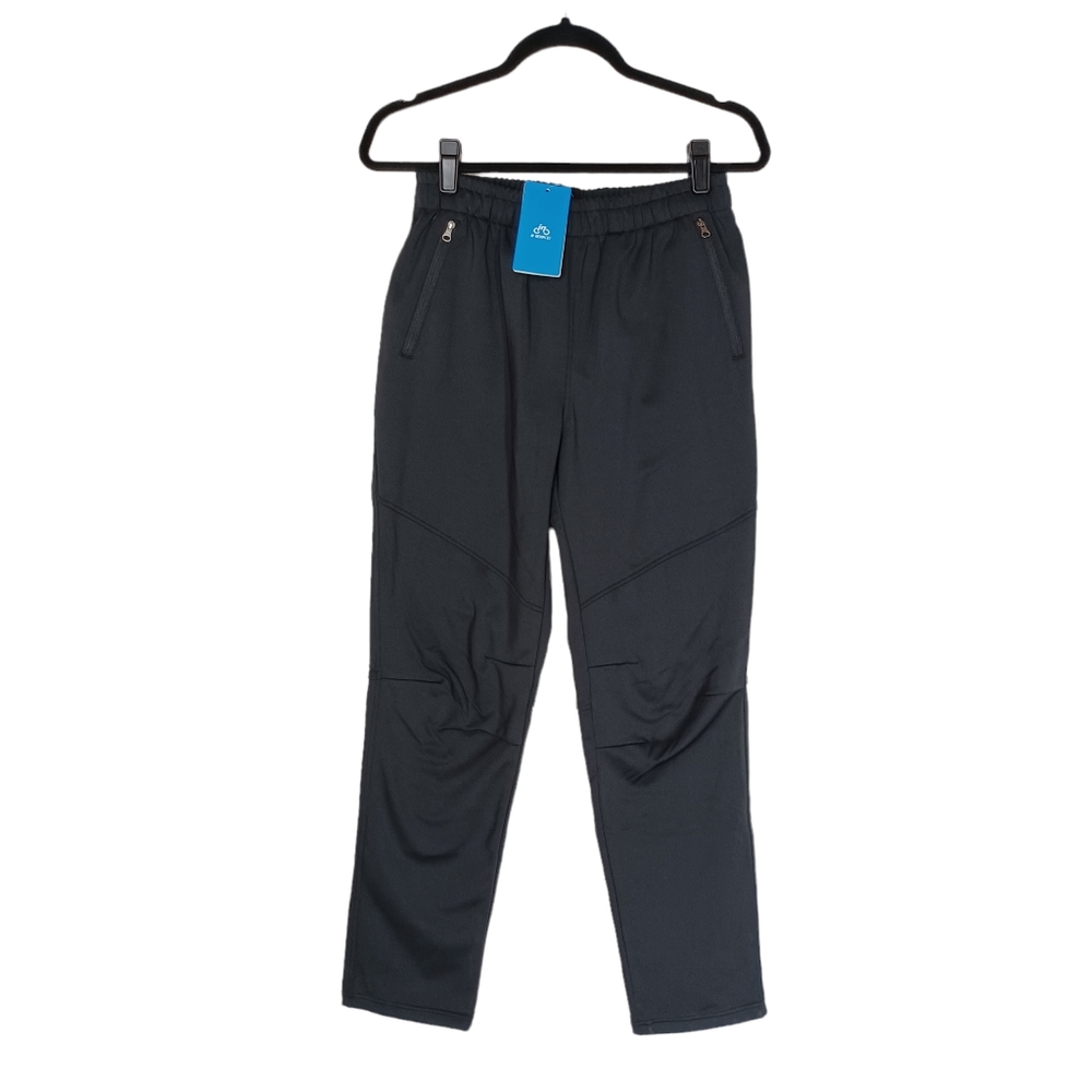 IN BIKE Black Zipper Pocket Elastic Waist Athletic Jogger Pants Medium NWT